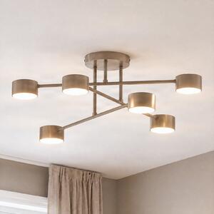 EMIBIG LIGHTING Stropna svjetiljka HALO, bež, Ø 60 cm, 6 svjetiljki, metal, GX53, prigušiva, Bež, Dnevni boravak/blagovaonica, Metal, Strop polukružni s prostorom