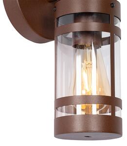 Vanjska zidna svjetiljka hrđavo smeđa IP44 Senzor svjetlo-tamno - Ruben