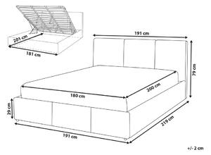 Zondo Bračni krevet 180 cm Belize (bež) (s podnicom) (s prostorom za odlaganje). 1078181