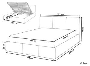 Zondo Bračni krevet 160 cm Belize (tamnosiva) (s podnicom) (s prostorom za odlaganje). 1078177