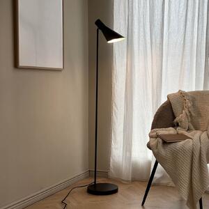 Dyberg Larsen podna lampa DL12, crna, visina 139 cm, metal, Crno, Dnevni boravak/blagovaonica, Metal