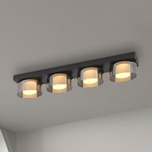 Paul Neuhaus LED stropna svjetiljka Rika, 70 cm, staklo, prigušivanje, prigušiva, Crno, Dnevni boravak/blagovaonica, Staklo