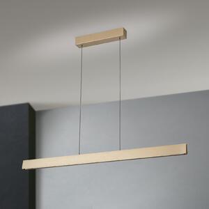 ORION Viseća LED lampa Tara, zlatne boje, dužina 120 cm, aluminij/čelik, prigušiva, Zlato / mjed, Dnevni boravak/blagovaonica, Metal