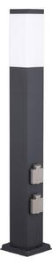 G & L Handels GmbH Putna svjetiljka 400166140, visina 80cm, V2A, antracit, 2 utičnice, prigušiva, Crno, Nehrđajući čelik