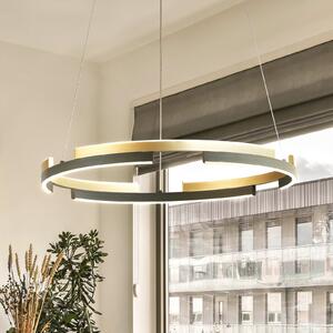 FISCHER & HONSEL Circly LED visilica, metalna, daljinska, CCT, prigušiva, prigušiva, Crno, Dnevni boravak/blagovaonica, Metal