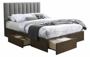 Krevet Houston 1040Bračni, Smeđa, 160x200, Prirodno drvo furnira, Medijapan, Basi a doghePodnice za krevet, 166x212x111cm