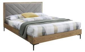Krevet Houston 1047 Bračni, Svijetlo smeđa, 160x200, Medijapan, Prirodno drvo furnira, Basi a doghePodnice za krevet, 165x208x100cm