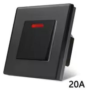 Prekidač s fluorescentnom indikacijom 20 A, crni