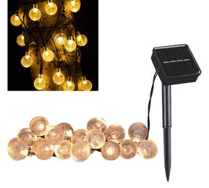 LED Solarni dekorativni lanac BUBBLE GLASS 20xLED/8 funkcija 4,85 m 600 mAh IP44