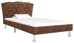 VidaXL 280542 Bed Frame Brown Faux Suede Leather 90x200 cm