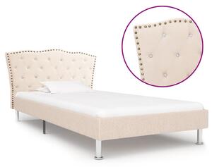 VidaXL Okvir za krevet od tkanine bež 90 x 200 cm