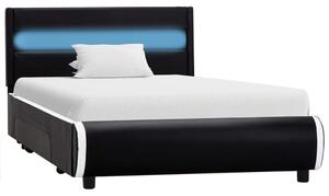 VidaXL Okvir za krevet od umjetne kože s LED svjetlom crni 90 x 200 cm