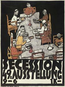 Egon Schiele - Reprodukcija umjetnosti Poster for the Vienna Secession, 49th Exhibition, Die Freunde, (30 x 40 cm)