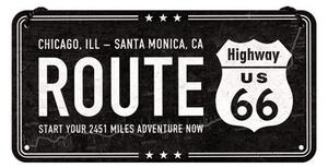 Metalni znak Route 66 - Chicago - Santa Monica, (20 x 10 cm)