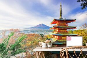 Fototapeta pogled na Chureito Pagodu i planinu Fuji