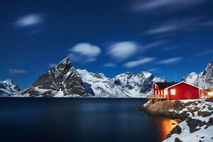 Fototapeta noćni pejzaž u Norveškoj