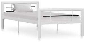 VidaXL Okvir za krevet bijelo-crni metalni 90 x 200 cm