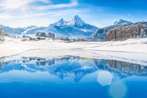 Fototapeta snježni krajolik u Alpama