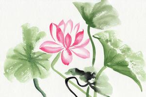 Tapeta akvarelni lotosov cvijet