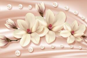 Tapeta luksuzna magnolija s biserima