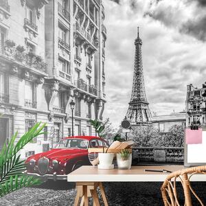 Fototapeta crveni retro auto u Parizu