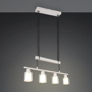 Reality Leuchten Neralo viseća lampa, 4 žarulje, svijetlosiva, metal, E14, podesiva, prigušiva, Sivo, Dnevni boravak/blagovaonica, Metal