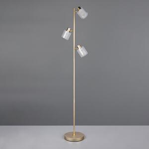 Reality Leuchten Podna lampa Neralo, zlatne boje, metal, visina 154,5 cm, E14, Zlato / mjed, Dnevni boravak/blagovaonica, Metal