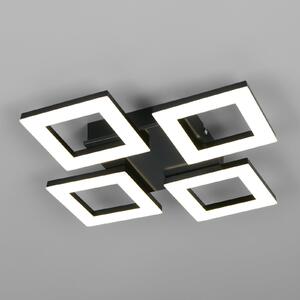 Reality Leuchten Cemi LED stropna svjetiljka, četvrtasta, crna, plastična, 4.000 K, Crno, Kuhinja, Plastika