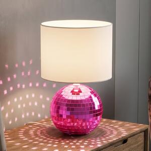 Reality Leuchten Glitza stolna lampa, ružičasta/bijela, tkanina, plastika, E14, Ružičasta ruža, Dnevni boravak/blagovaonica, Plastika