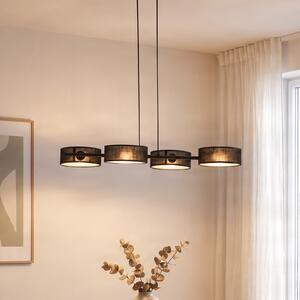 EMIBIG LIGHTING Viseća svjetiljka Drumz 4, crna, tkanina/čelik, duljina 80 cm, E14, prigušiva, Crno, Dnevni boravak/blagovaonica, Tkanina / tekstil