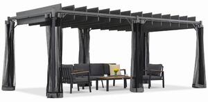 Antracit terasa pergola Malaga 3x6m sa komarnikom Garden Point