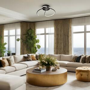 Milagro Lighting LED stropna svjetiljka Delta, metalna, crna, 4000 K, Crno, Dnevni boravak/blagovaonica, Metal
