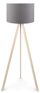 Opviq Podna lampa OAK siva- drvo, 70% MDF- 30% platno , 38 x 140 cm, promjer sjenila 38 cm, duljina kabla 200 cm, E27 60 W max., AYD-1522