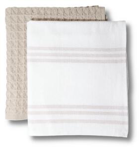Set kuhinjskih krpa Stripe Waffle - Bež