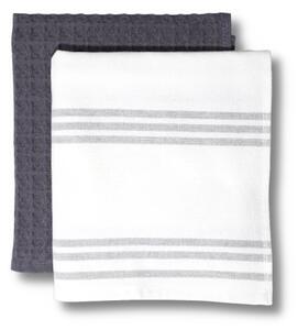 Set kuhinjskih krpa Stripe Waffle - Siva