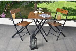 Floriane Garden Set vrtnih stolova i stolica (3 komada), orah crna boja, Bistro Set 3