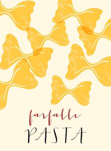 Ilustracija Farfalle Italian pasta. Farfalle poster illustration., Alina Beketova