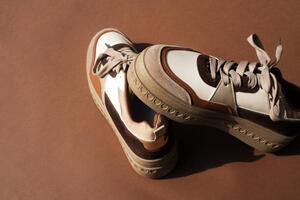 Fotografija Sneakers in brown tones on a, Maryna Terletska