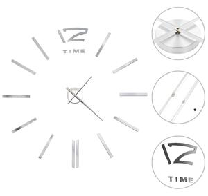 VidaXL 3D zidni sat moderni dizajn 100 cm XXL srebrni