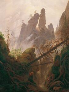 Reprodukcija Rocky landscape in the Elbe Sandstone Mountains, Caspar David Friedrich