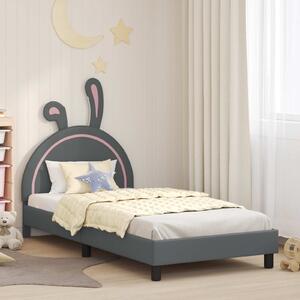Krevet za djecu s uzglavljem Svjetlosiva 90 x 200 cm PU - Svjetlosiva / 90 x 200 cm