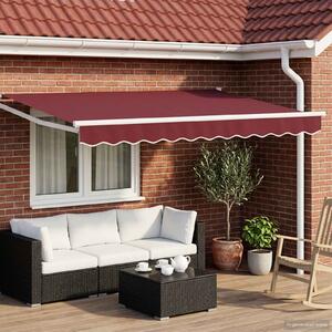 Ručna zlačivna tenda s LED diodama Bordo i Bijela 3 x 2,5 m - Bordo / 3 x 2,5 m
