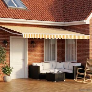 Ručna zlačivna tenda s LED diodama Žuta i bijela 4 x 2 m - Žuta / 4 x 2 m