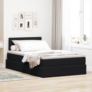 Krevet s od storage s madracem Crna 120 x 200 cm Baršun - Crna / 120 x 200 cm