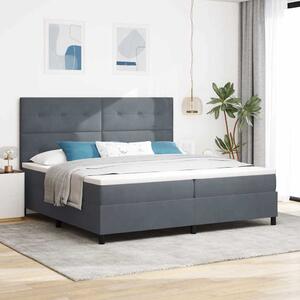 Krevet s opruga kutije Tamno siva 200 x 200 cm Baršun - Siva / 200 x 200 cm