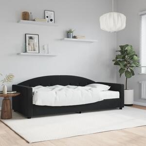 Dnevni krevet s madracem crni 90 x 200 cm baršunasti - Crna / 90 x 200 cm
