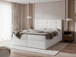 Bračni krevet Boxspring 140 cm Cinara (ekokoža soft 017 (bijela))