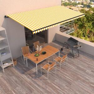 Tenda na ručno uvlačenje 600 x 350 cm žuto-bijela - Žuta / 600 x 350 cm