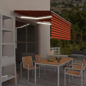 Tenda na ručno uvlačenje s roletom LED 3x2,5 m narančasto-smeđa - Šarena / 3 x 2.5 m