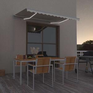 Tenda na ručno uvlačenje s LED svjetlima 300 x 250 cm krem - Krema / 300 x 250 cm